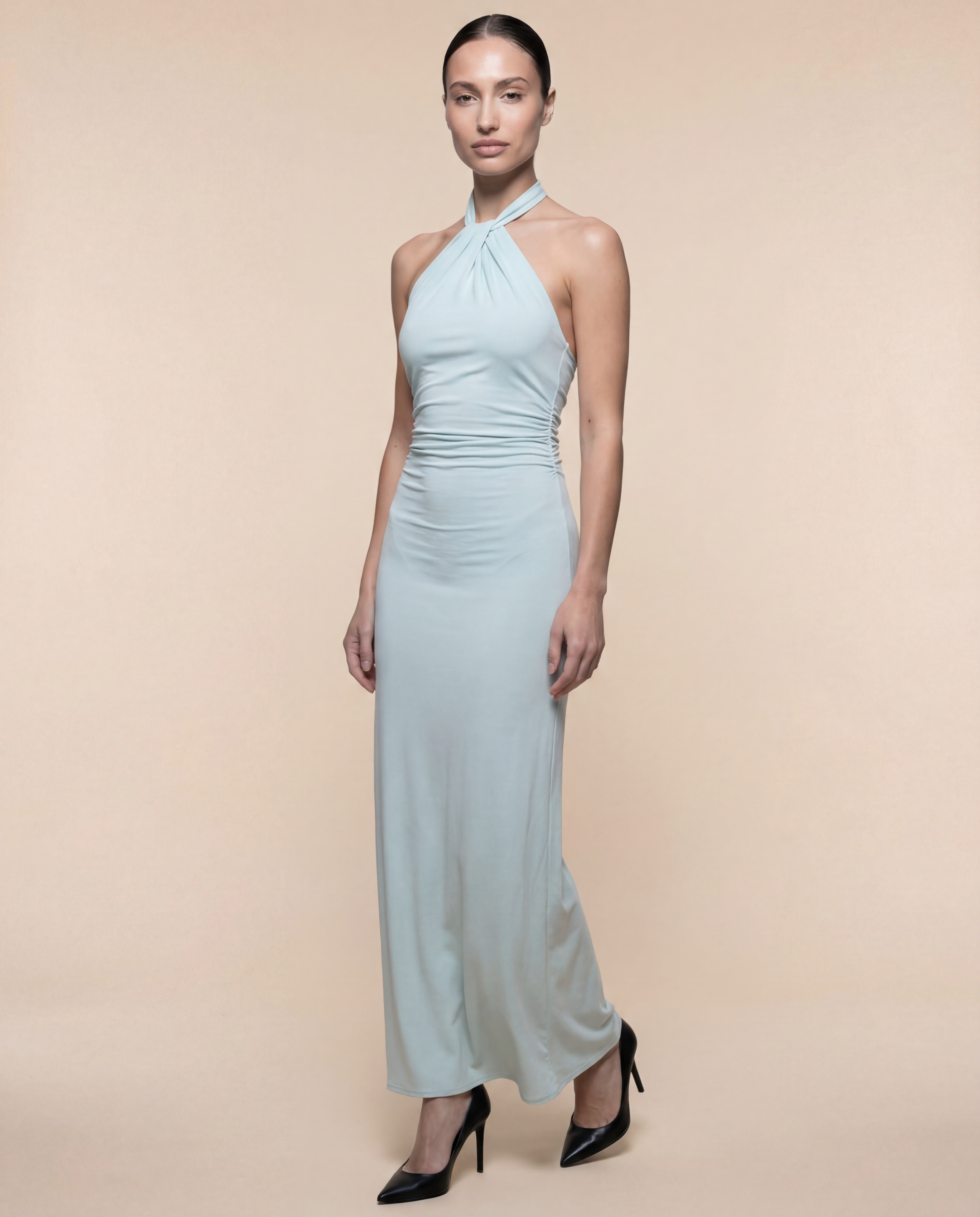 Elegant Halter Neck A-Line Dress