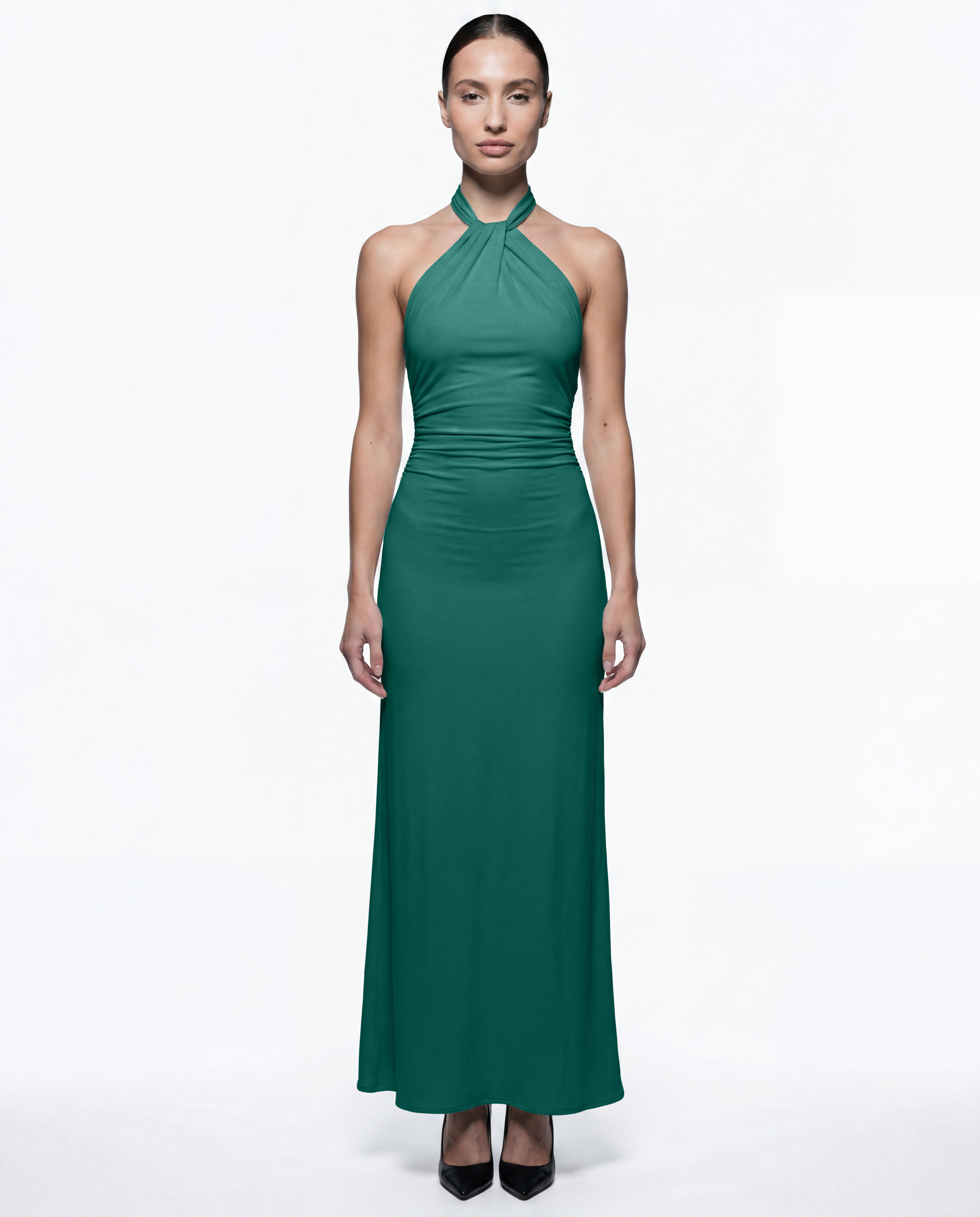 Elegant Halter Neck A-Line Dress