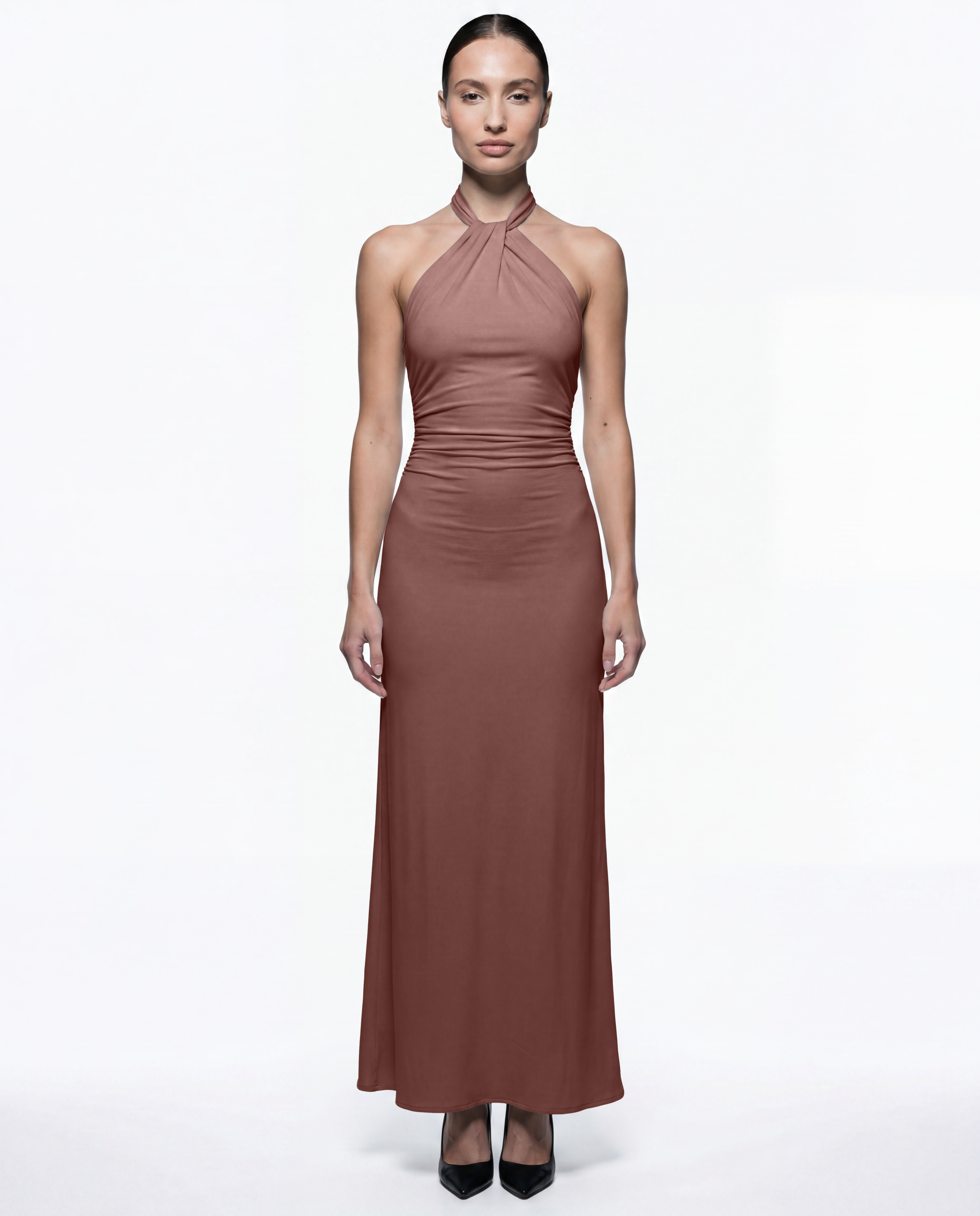 Elegant Halter Neck A-Line Dress