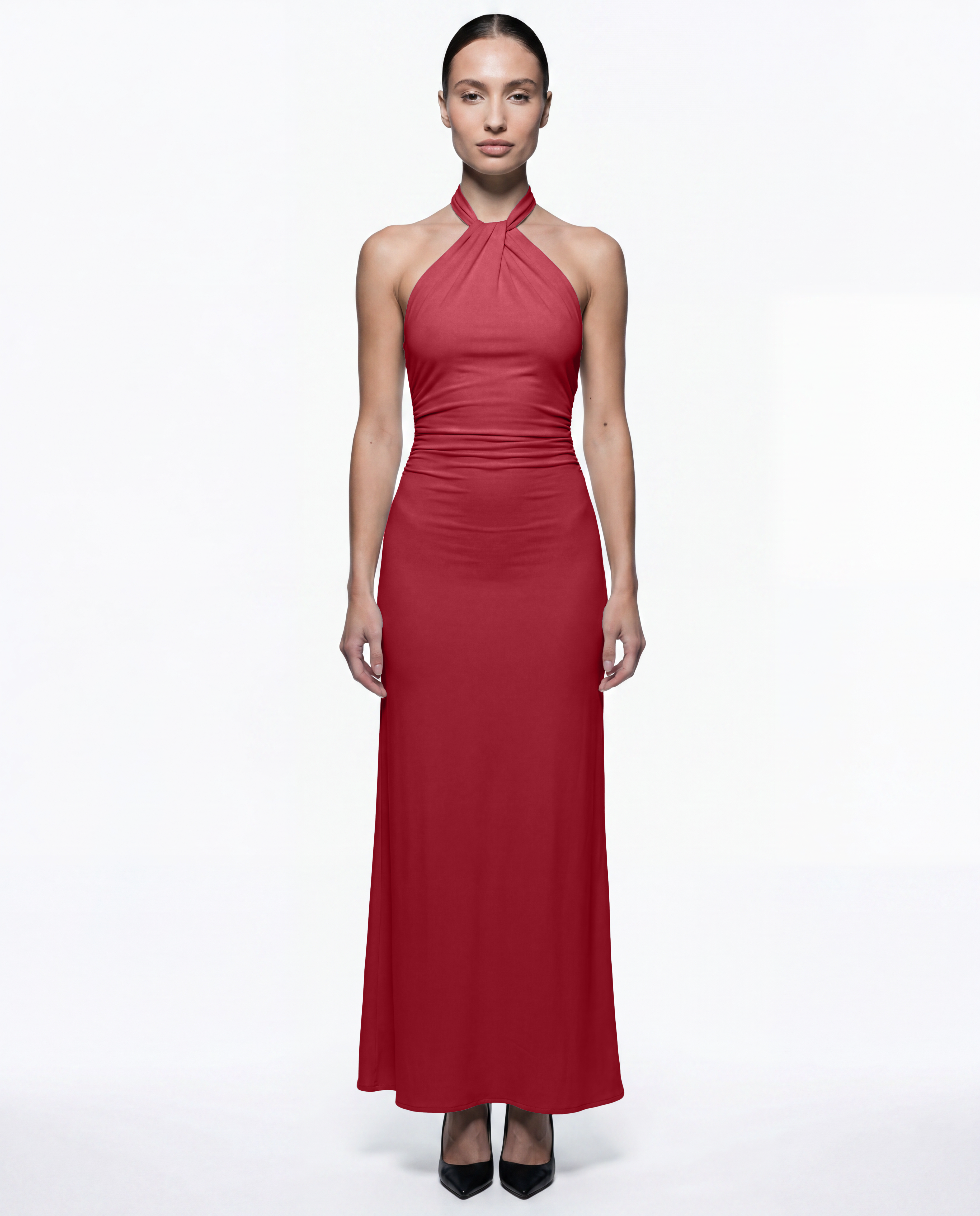 Elegant Halter Neck A-Line Dress